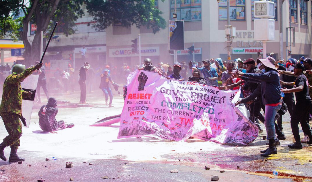 Kenyan protestors on the streets of Nairobi